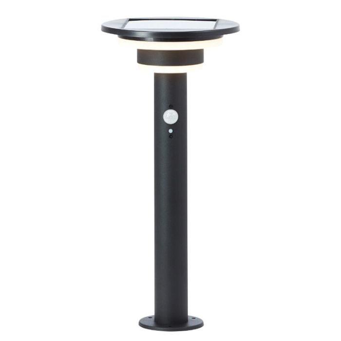 Lámpara de pie solar exterior negra moderna, Lonneke, 3W, 3000K LED, IP44