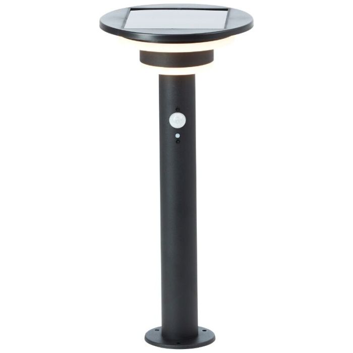 Lámpara de pie solar exterior negra moderna, Lonneke, 3W, 3000K LED, IP44