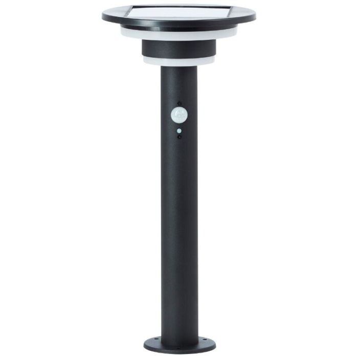 Lámpara de pie solar exterior negra moderna, Lonneke, 3W, 3000K LED, IP44