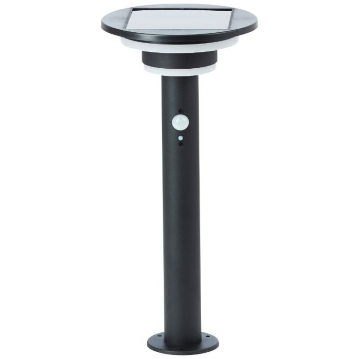 Lámpara de pie solar exterior negra moderna, Lonneke, 3W, 3000K LED, IP44