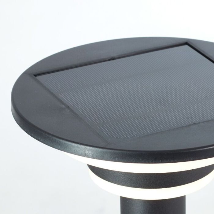Lámpara de pie solar exterior negra moderna, Lonneke, 3W, 3000K LED, IP44