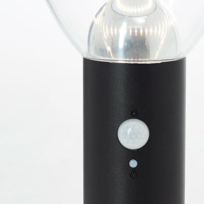 Lámpara de pie solar exterior negra moderna, Saar, 3W, 3000K LED, IP44