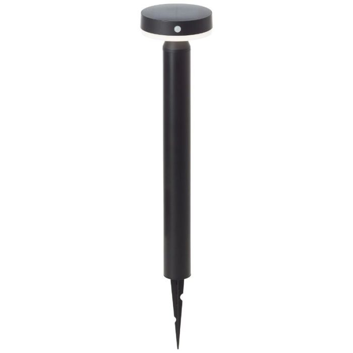 Lámpara de pie solar exterior negra de metal, Kubilay, 3W, 4000K LED, IP44