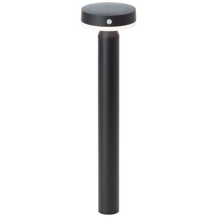 Lámpara de pie solar exterior negra de metal, Kubilay, 3W, 4000K LED, IP44
