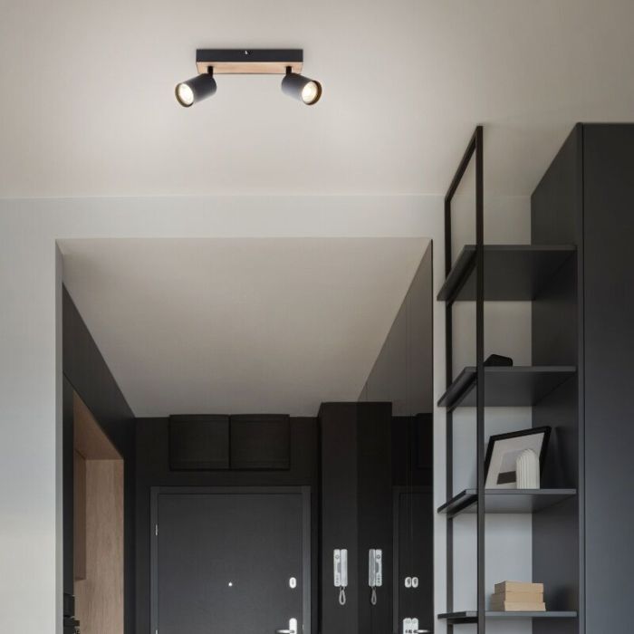 Foco de techo negro moderno, Leendert