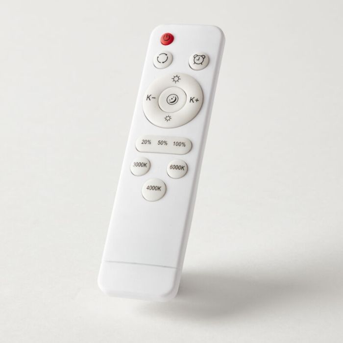 Plafón de techo blanco moderno, Haron, 60W, color de luz ajustable LED, con mando a distancia