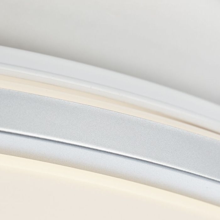 Plafón de techo blanco moderno, Haron, 60W, color de luz ajustable LED, con mando a distancia