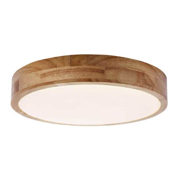 Plafón de techo moderno madera, Asude, 60W, ajustable entre luz blanco cálido y frío LED, con mando a distancia