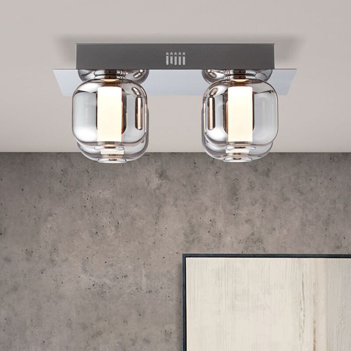 Lámpara de techo cromada diseño, Emmely, 22W, 3000K LED