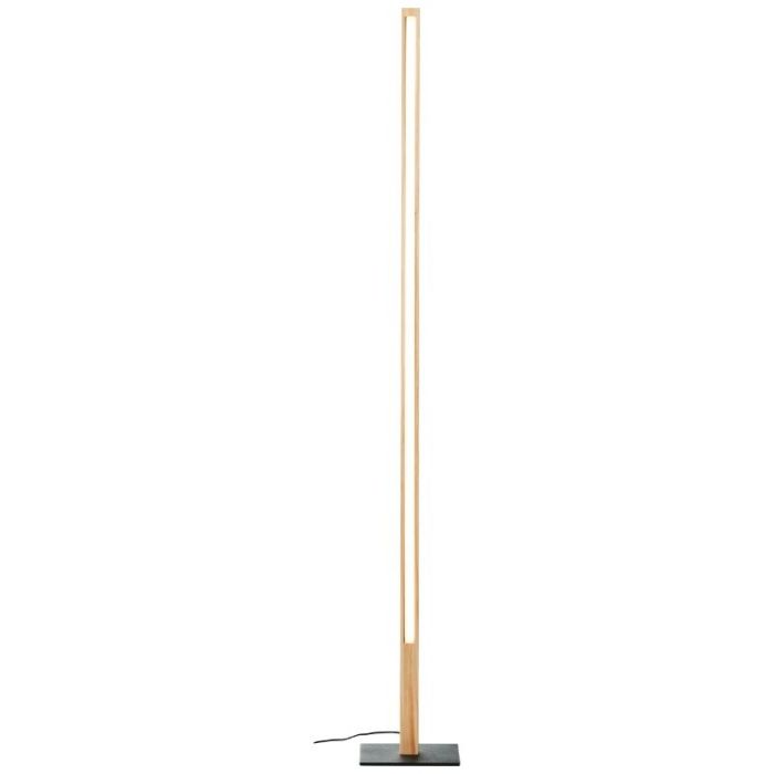 Lámpara de pie de lectura marrón rústica, Renuka, 12W, 3000K LED, con interruptor