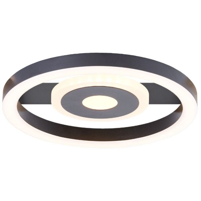 Plafón de techo negro diseño, Konrad, 9W, 3000K LED