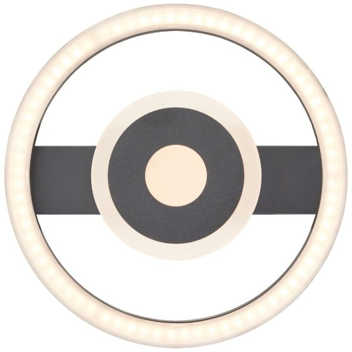 Plafón de techo negro diseño, Konrad, 9W, 3000K LED