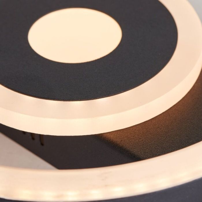 Plafón de techo negro diseño, Konrad, 9W, 3000K LED