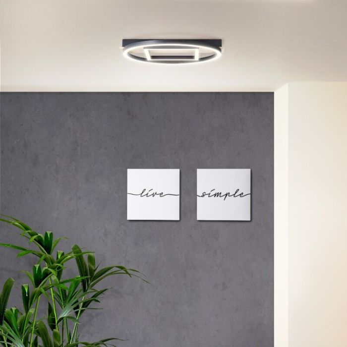 Plafón de techo marrón diseño, Konrad, 20W, 3000K LED
