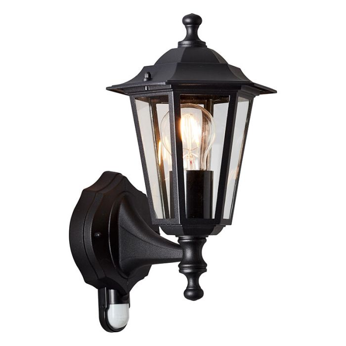 Aplique exterior con sensor de movimiento negro antiguo, Rayn, IP44