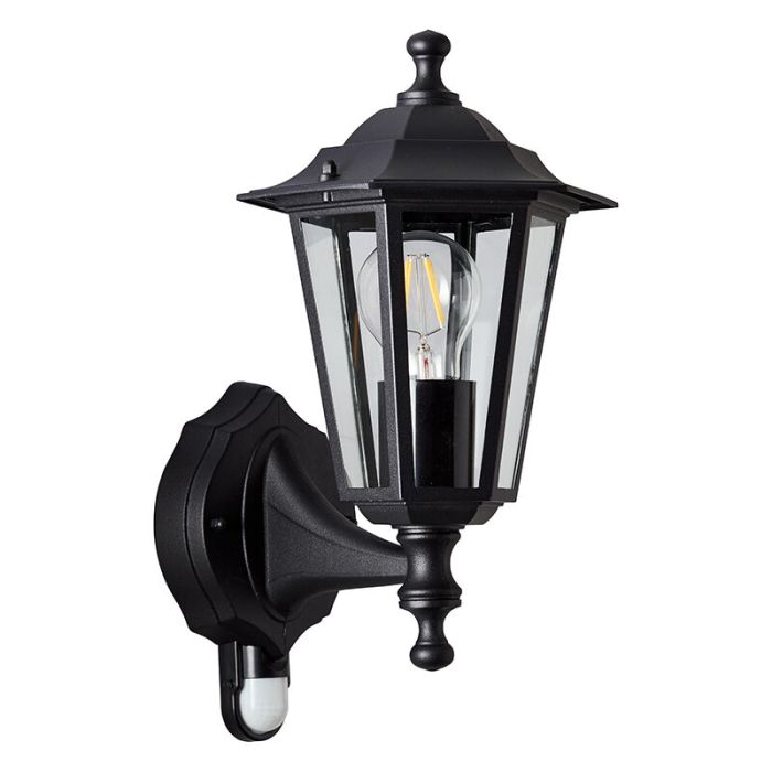 Aplique exterior con sensor de movimiento negro antiguo, Rayn, IP44