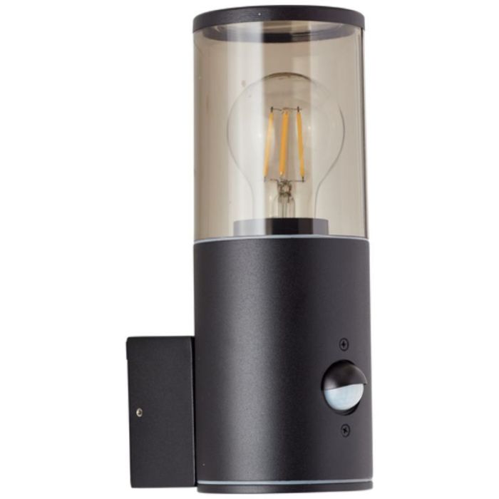 Aplique exterior con sensor de movimiento negro moderno, Sherwin, IP44