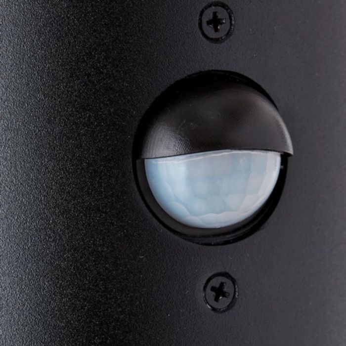 Aplique exterior con sensor de movimiento negro moderno, Sherwin, IP44