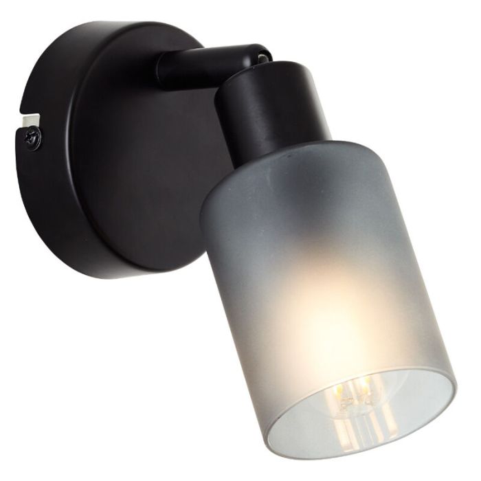 Foco de pared negro de vidrio, Fanny