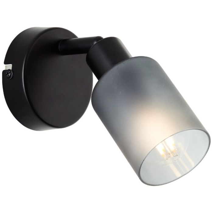 Foco de pared negro de vidrio, Fanny