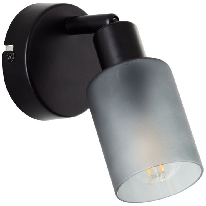 Foco de pared negro de vidrio, Fanny