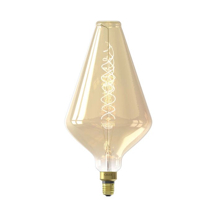 Lámpara de filamento Dorada Calex LED, copa de vino, E27, 4W, 2200k (blanco extra atmosférico), regulable