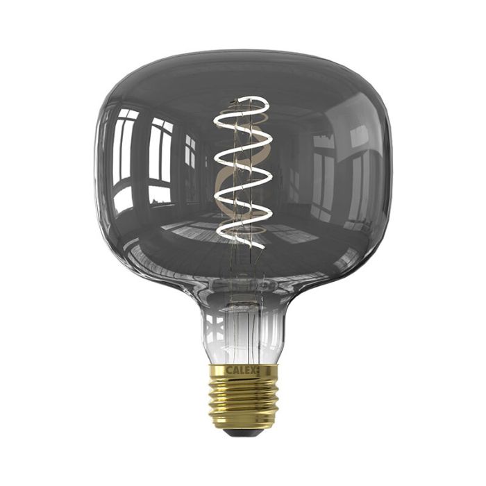 Lámpara de filamento Gris Calex LED, Guijarro, E27, 2200K (blanco atractivo), regulable