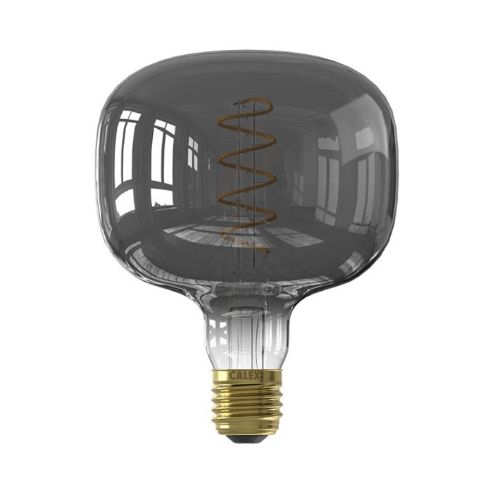 Lámpara de filamento Gris Calex LED, Guijarro, E27, 2200K (blanco atractivo), regulable