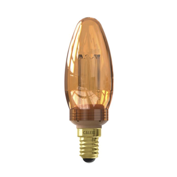 Calex bombilla vela LED E14 regulable ámbar, 2,3W, 1800K
