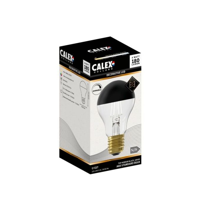 Calex bombilla LED espejo E27 regulable negro, 4W, 1800K