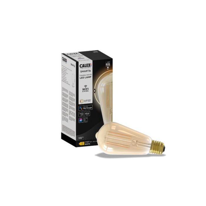 Calex bombilla inteligente LED E27 ámbar, 7W, 1800-3000K