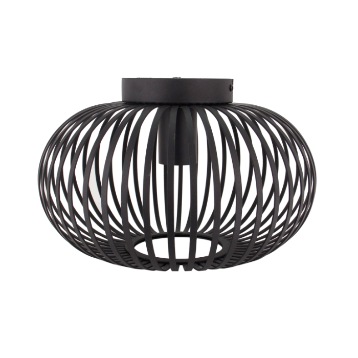 Lámpara de techo negra industrial, Curvato