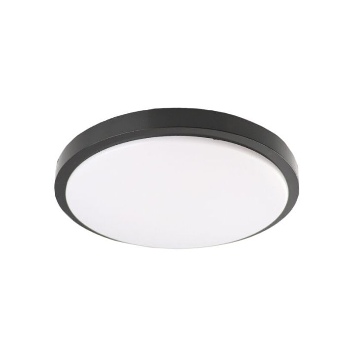 Plafón de techo negro de plástico, Kos, 22W, 3000K LED