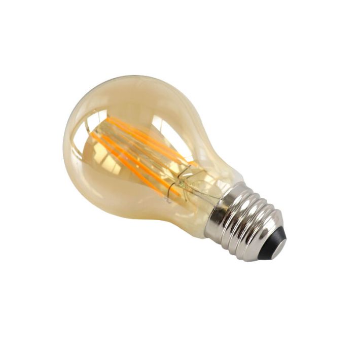 E27 LED bombilla regulable, A60, 5w, ámbar de vidrio, 2400K