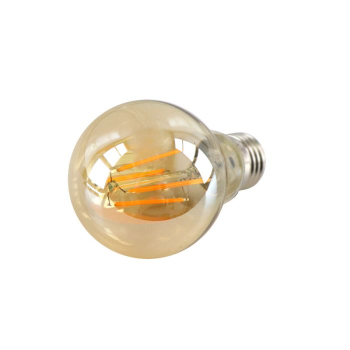 E27 LED bombilla regulable, A60, 5w, ámbar de vidrio, 2400K