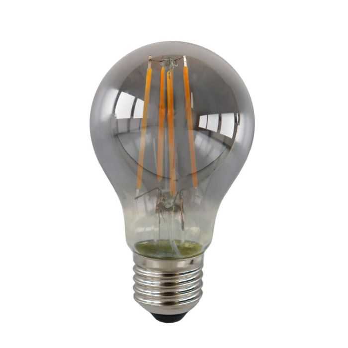 E27 LED bombilla regulable, A60, 5w, vidrio humo, 2200K