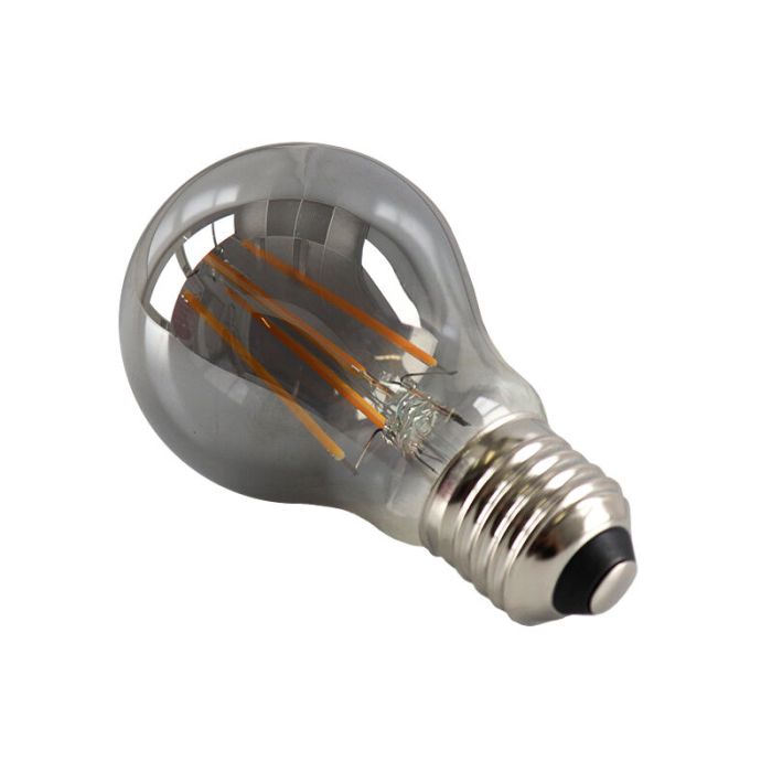 E27 LED bombilla regulable, A60, 5w, vidrio humo, 2200K