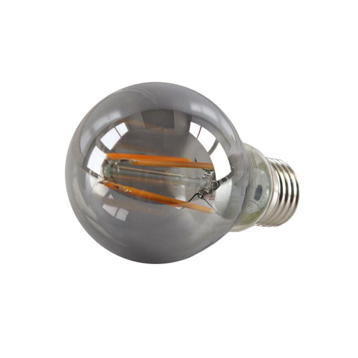 E27 LED bombilla regulable, A60, 5w, vidrio humo, 2200K