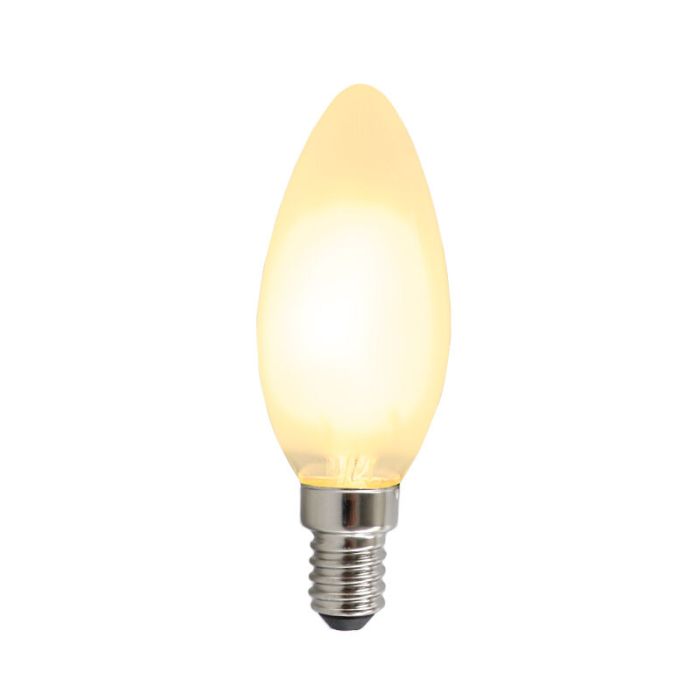 E14 LED bombilla vela regulable, 3w, vidrio blanco, 2700k