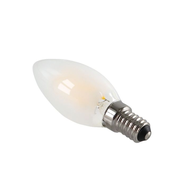 E14 LED bombilla vela regulable, 3w, vidrio blanco, 2700k