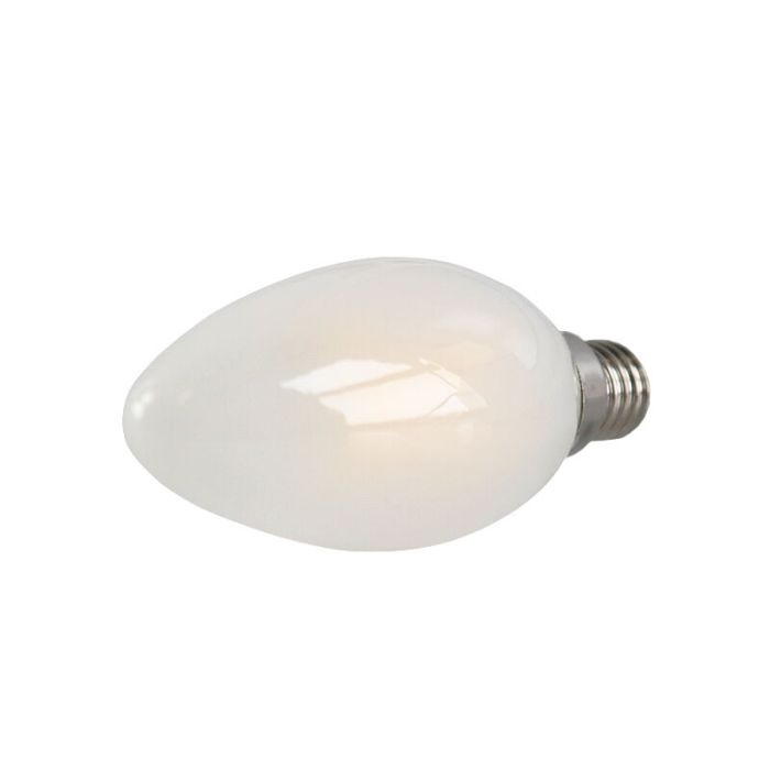 E14 LED bombilla vela regulable, 3w, vidrio blanco, 2700k