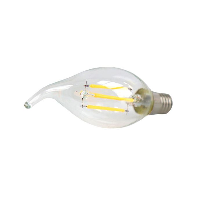 E14 LED bombilla vela regulable, 3W, de vidrio transparente, 2700k