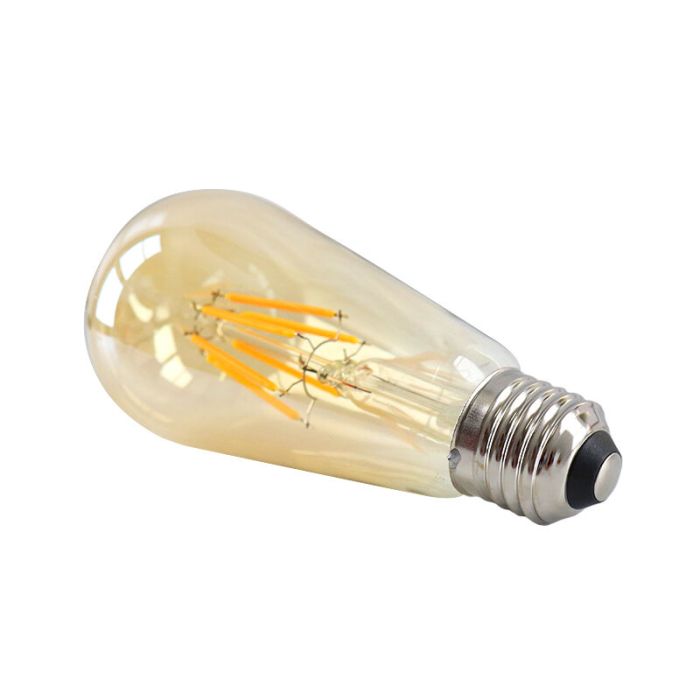 E27 LED bombilla Edison regulable, ST58, 5w, ámbar de vidrio, 2200K