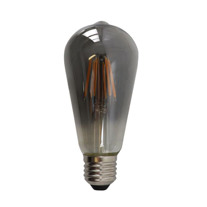 E27 LED bombilla Edison regulable, ST58, 5w, vidrio humo, 2200K