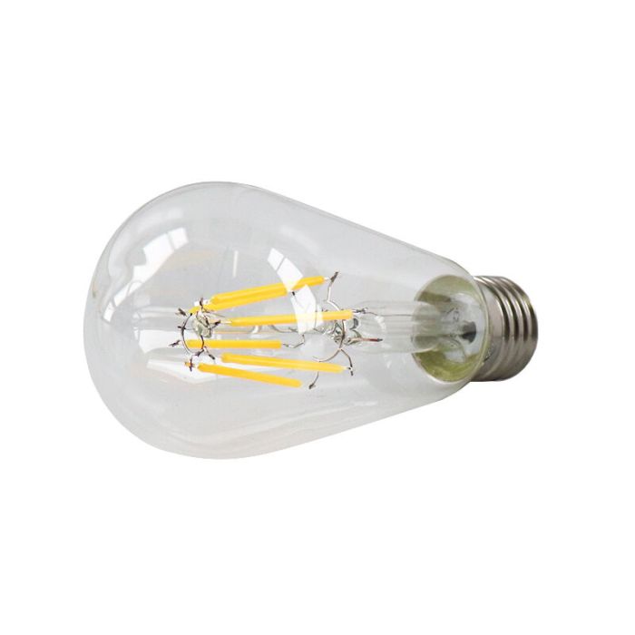 E27 LED bombilla Edison regulable, ST58, 5w, vidrio transparente, 2700k