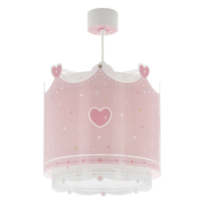 Lámpara colgante infantil de plástico rosa, Queen