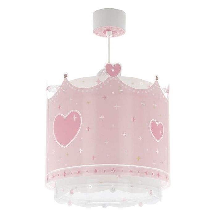 Lámpara colgante infantil de plástico rosa, Queen