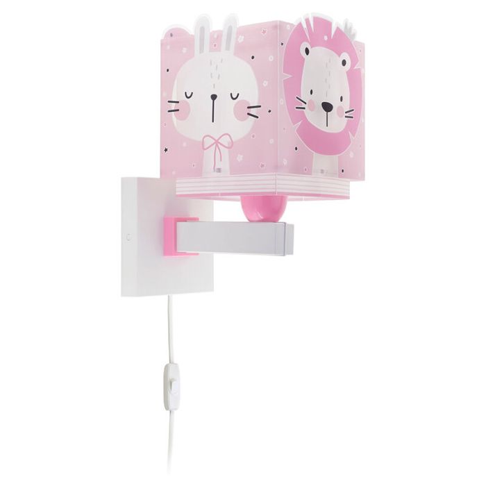 Aplique pared infantil de plástico rosa, Baby jungle