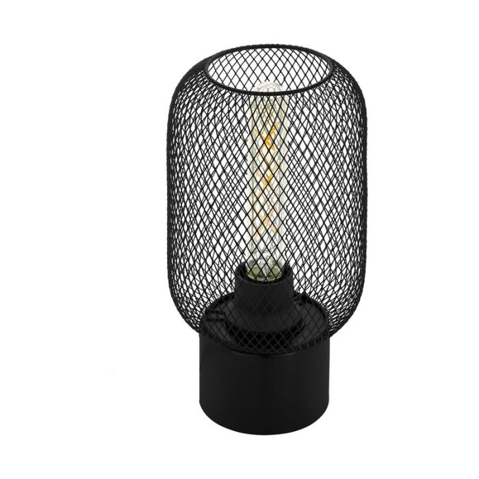 Lámpara de mesa negra de acero, Zerda, con interruptor