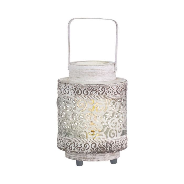 Lámpara de mesa blanca de acero, Abdelrahman, con interruptor